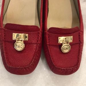 Michael Kors red flats loafers size 7M